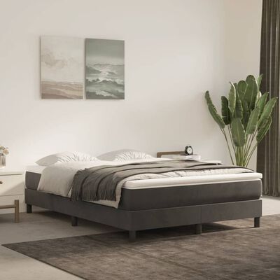 vidaXL Estructura de cama de terciopelo gris oscuro 140x200 cm