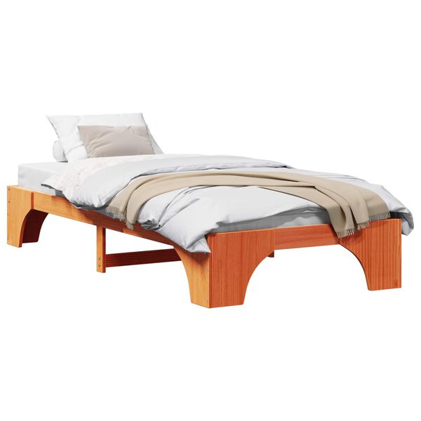 vidaXL Estructura de cama Marrón cera 75 x 190 cm