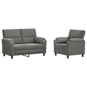 vidaXL Juego de Sof&aacute; 2 pcs Gris oscuro Terciopelo