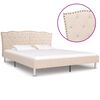 vidaXL Estructura de cama de tela beige 160x200 cm