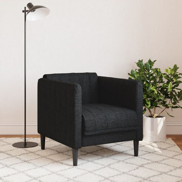vidaXL Sillón de tela negro