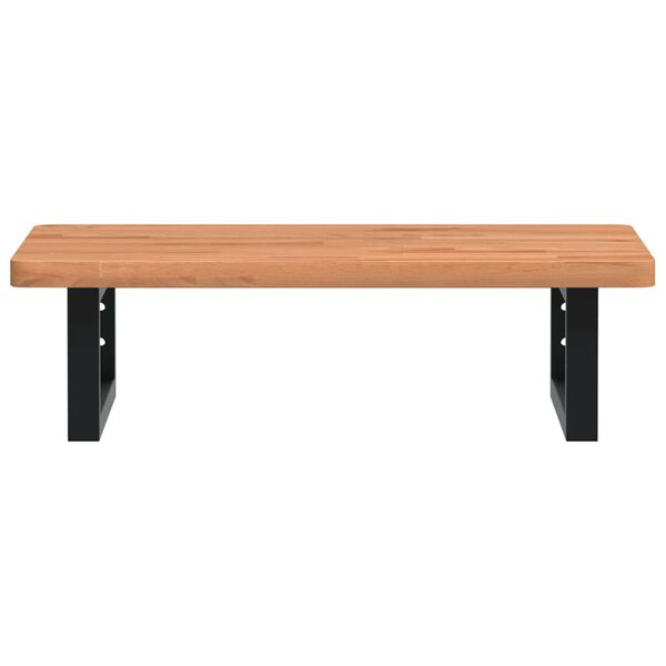 vidaXL Estante de lavabo de pared de acero y madera maciza de haya