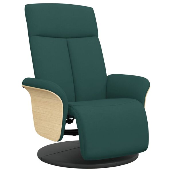 vidaXL Sill&oacute;n reclinable con reposapi&eacute;s tela verde oscuro