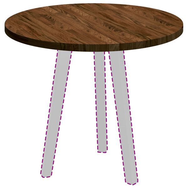 vidaXL Encimera Marrón claro Ø 60 x 2.5 cm Madera de roble sólida