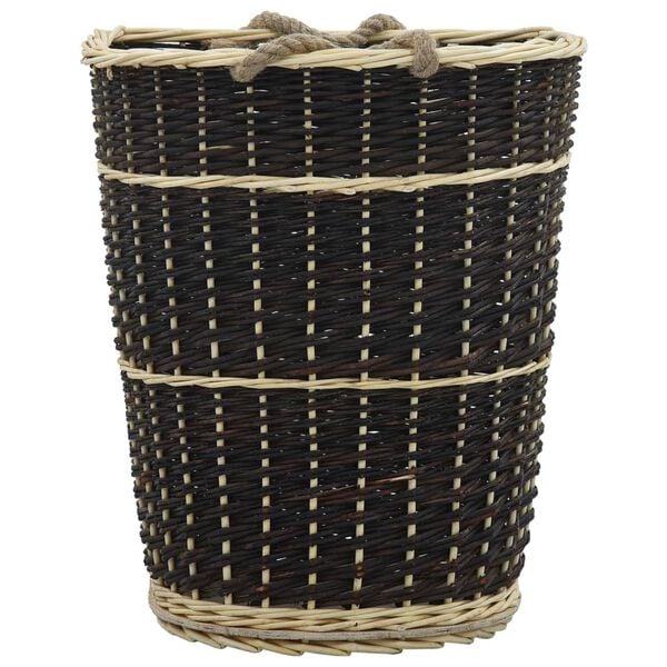 vidaXL Cesto para leña con correas transporte sauce natural 50x44x58cm