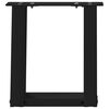 vidaXL Patas para mesa de centro en forma de U (2 unidades), color negro, 30 x (30-31) cm, acero