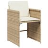 vidaXL Set comedor de jard&iacute;n 11 pzas con cojines rat&aacute;n sint&eacute;tico beige