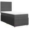 vidaXL Cama box spring con colch&oacute;n tela gris oscuro 90x200 cm