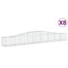 vidaXL Cestas de gaviones 8 uds forma de arco hierro 400x50x40/60 cm