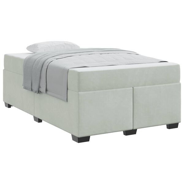 vidaXL Estructura de cama con colch&oacute;n Gris Claro 120 x 190 cm tela