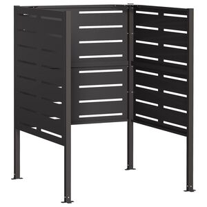 vidaXL Pantalla para contenedor de basura 85 x 85 x 113 cm Acero Negro
