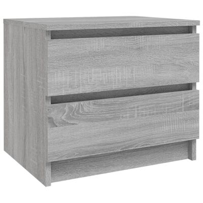 vidaXL Mesita de noche madera contrachapada gris Sonoma 50x39x43,5 cm