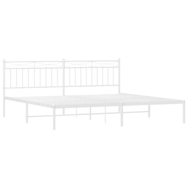 vidaXL Estructura cama sin colch&oacute;n con cabecero metal blanco 200x200cm