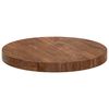 vidaXL Encimera Marrón oscuro Ø 30 x 2.5 cm Madera de roble sólida