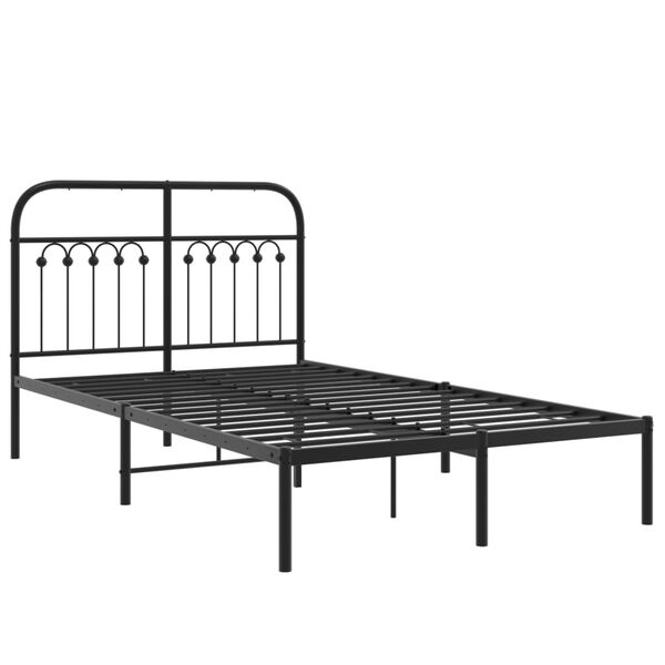 vidaXL Estructura cama sin colchón con cabecero metal negro 120x200 cm