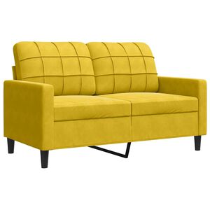 vidaXL Sof&aacute; de 2 plazas terciopelo amarillo 120 cm