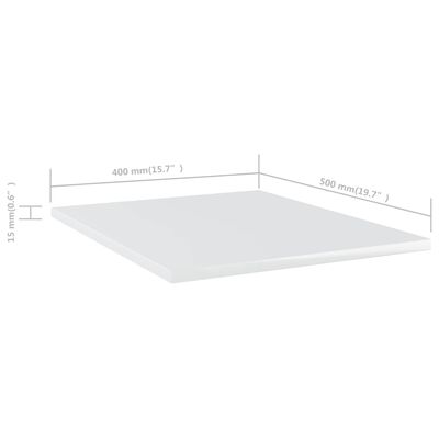 vidaXL Estante estantería 8uds contrachapada blanco brillo 40x50x1,5cm