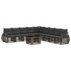 vidaXL Conjunto de sof&aacute;s de jard&iacute;n 10 uds. Gris y Gris Oscuro