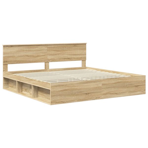 vidaXL Estructura de cama Sonoma 200 x 200 cm Madera de pino macizo