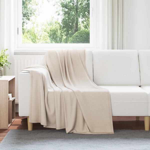 vidaXL Manta Beige 170 x 130 cm Lana