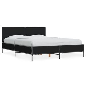 vidaXL Estructura de cama madera de ingenier&iacute;a y metal negro 120x200cm