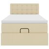 vidaXL Estructura de cama otomana con colch&oacute;n tela crema 90x190cm