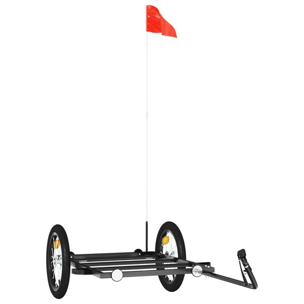 vidaXL Remolque para bicicletas hierro negro 126x63x34 cm