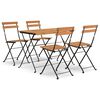 vidaXL Muebles cafeter&iacute;a plegables 5 pzas madera maciza acacia y acero