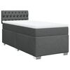 vidaXL Cama box spring con colchón tela gris oscuro 100x200 cm