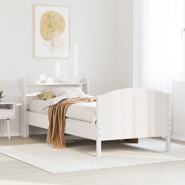vidaXL Estructura de cama sin colch&oacute;n madera de pino blanca 90x200 cm