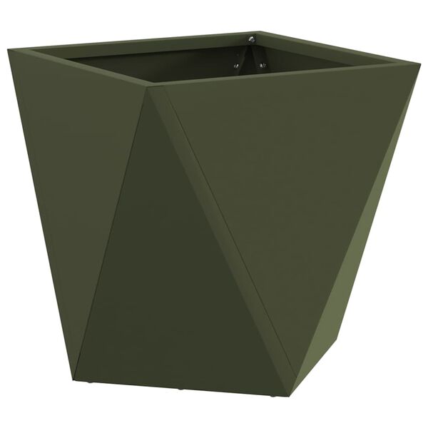 vidaXL Jardinera Verde Oliva 30 x 30 x 30 cm Acero
