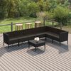 vidaXL Set de muebles de jard&iacute;n 8 pzas y cojines rat&aacute;n sint&eacute;tico negro