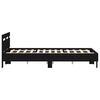 vidaXL Estructura de cama con LED Roble Negro 135 x 190 cm