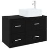 vidaXL Juego de muebles de ba&ntilde;o 2 pcs Roble Negro Madera de ingenier&iacute;a