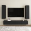 vidaXL Mueble pared TV madera contrachapada negro 30,5x30x110 cm