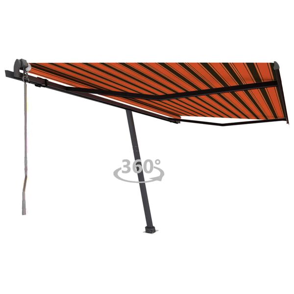 vidaXL Toldo de pie automático naranja y marrón 450x350 cm