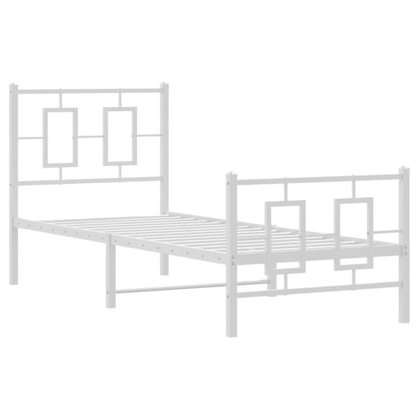 vidaXL Estructura cama sin colchón con estribo metal blanco 75x190 cm