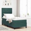 vidaXL Cama Box Spring LED Verde oscuro 100 x 200 cm Terciopelo