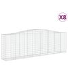 vidaXL Cestas de gaviones 8 uds forma de arco hierro 400x50x120/140 cm
