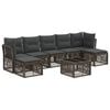 vidaXL Conjunto de sof&aacute;s de jard&iacute;n 8 pcs Gris rat&aacute;n sint&eacute;tico