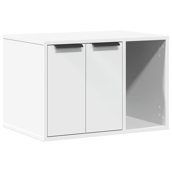 vidaXL Mueble arenero para gatos madera ingenier&iacute;a blanco 60x40x40 cm