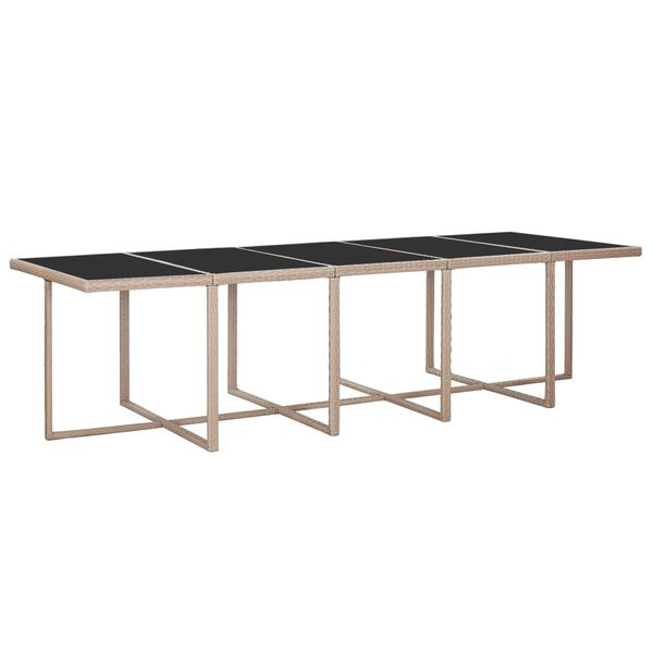 vidaXL Set comedor de jard&iacute;n 15 piezas y cojines rat&aacute;n sint&eacute;tico beige