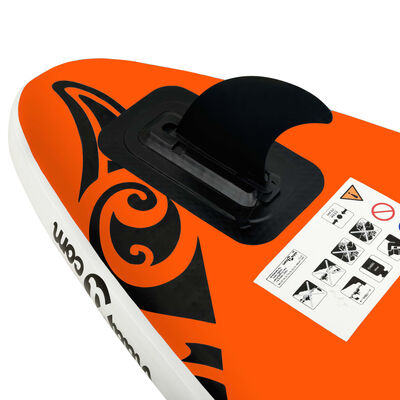 vidaXL Juego de tabla de paddle surf hinchable naranja 320x76x15 cm