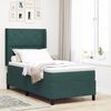 vidaXL Cama con Box Spring LED y Colch&oacute;n Verde oscuro 90 x 200 cm