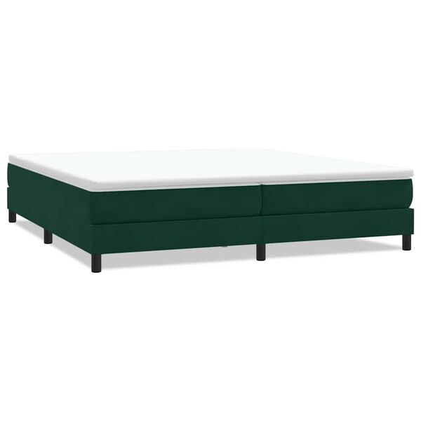 vidaXL Cama box spring sin colch&oacute;n verde oscuro terciopelo 200x210 cm