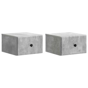 vidaXL Mesita de Noche de Pared 2 pcs Gris Hormig&oacute;n 34,5 x 33 x 20 cm