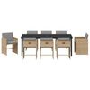 vidaXL Conjunto de Comedor de Jard&iacute;n 9 pcs Beige rat&aacute;n sint&eacute;tico