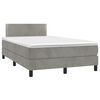 vidaXL Cama box spring con colch&oacute;n terciopelo gris claro 120x190 cm