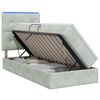 vidaXL Cama de almacenamiento LED con colch&oacute;n Gris Claro 90 x 190 cm