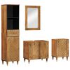 vidaXL Conjunto de muebles de ba&ntilde;o 4 piezas madera maciza de mango